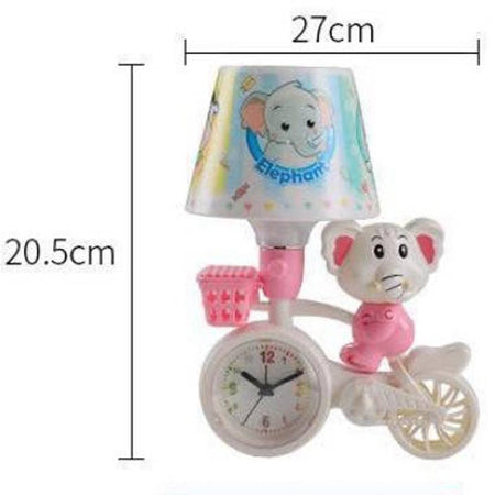 Lampada Da Tavolo Scrivania A Led Con Orologio Per Cameretta Elefante Su Bici
