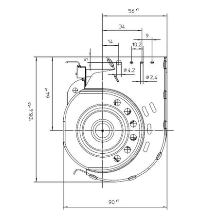 Ventola tangenziale EBM QLN65/3600 A2-3038LH stufe a pellet 14706083