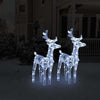 Renne di Natale 2 pz Acrilico 80 LED Bianco Freddo con USB per Esterni