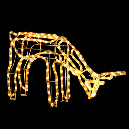 Renne 2 pz Figure Natalizie 144 LED Bianco Caldo 73x31x45 cm per Esterni