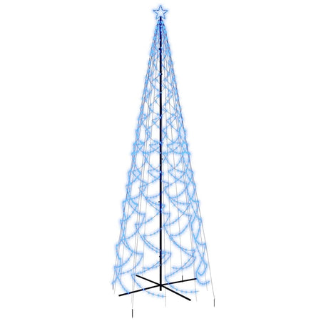 Albero di Natale a Cono 500 cm con 1400 LED Blu e 8 Effetti Luminosi Zig Zag