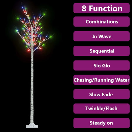 Albero di Natale Salice 220 cm con 200 LED Multicolore per Interno ed Esterno