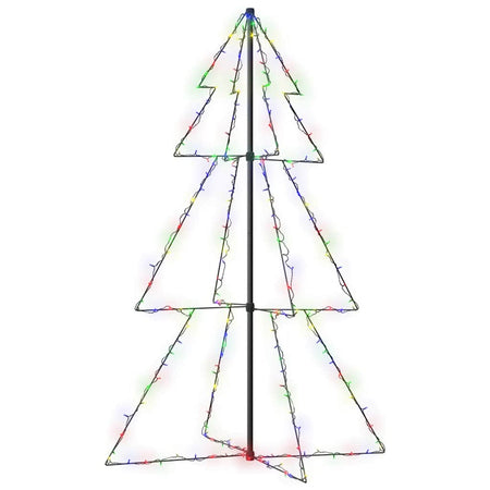 Albero di Natale a Cono Luminoso 200 Led per Interno Esterno H. 150cm Diam. 98cm