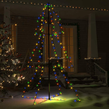 Albero di Natale a Cono Luminoso 200 Led per Interno Esterno H. 150cm Diam. 98cm
