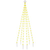 Albero di Natale Pennone 180 cm con 108 LED Bianco Caldo 8 Effetti per Esterno