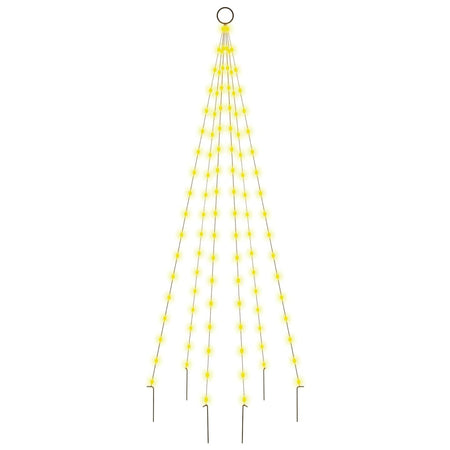 Albero di Natale Pennone 180 cm con 108 LED Bianco Caldo 8 Effetti per Esterno