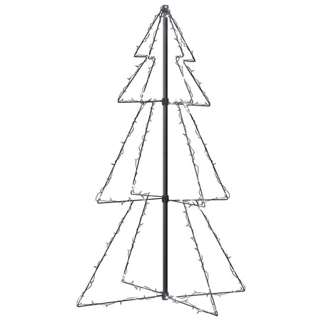 Albero di Natale a Cono 120 cm con 160 LED Bianco Freddo per Interno Esterno