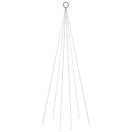 Albero di Natale Pennone 180 cm con 108 LED Bianco Caldo 8 Effetti per Esterno