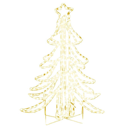 Figura Albero Natale Pieghevole con 360 LED Bianco Caldo 87x87x93 cm Esterno