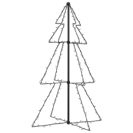 Albero di Natale a Cono 120 cm con 160 LED Bianco Freddo per Interno Esterno
