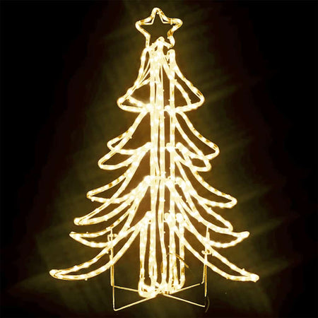 Figura Albero Natale Pieghevole con 360 LED Bianco Caldo 87x87x93 cm Esterno