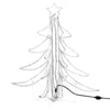 Figura Albero Natale Pieghevole LED 2 pz Bianco Caldo 87x87x93 cm per Esterno