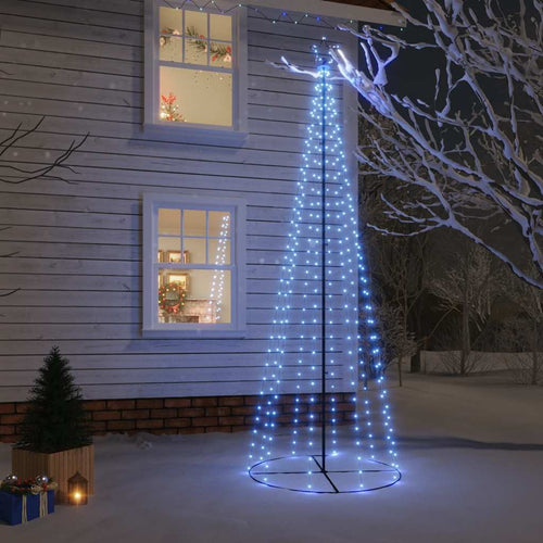 Albero di Natale a Cono 300 cm con 310 LED Blu e 8 Effetti Luminosi USB