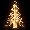 Figura Albero Natale Pieghevole LED 2 pz Bianco Caldo 87x87x93 cm per Esterno