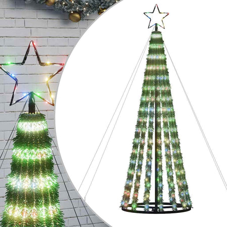 Albero di Natale LED 180 cm con 275 Luci Multicolore e 8 Effetti Luminosi
