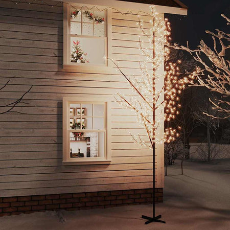 Albero di Ciliegio 400 cm con 672 LED Bianco Caldo e 8 Effetti Luminosi