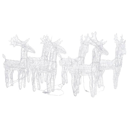Renne di Natale 6 pz Multicolore in Acrilico con 240 LED e Cavo da 5 m