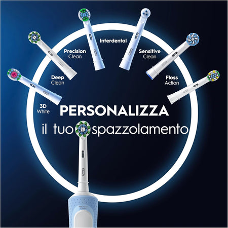 Oral-B Pro Vitality Spazzolino Elettrico Blu, con 1 Testina, Progettato da Braun