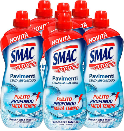 6 X Smac Express Pavimenti 1 LT Senza Risciacquo Freschezza Intensa