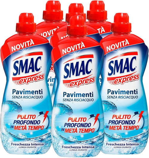 6 X Smac Express Pavimenti 1 LT Senza Risciacquo Freschezza Intensa