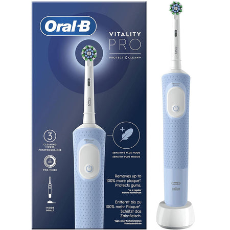 Oral-B Pro Vitality Spazzolino Elettrico Blu, con 1 Testina, Progettato da Braun