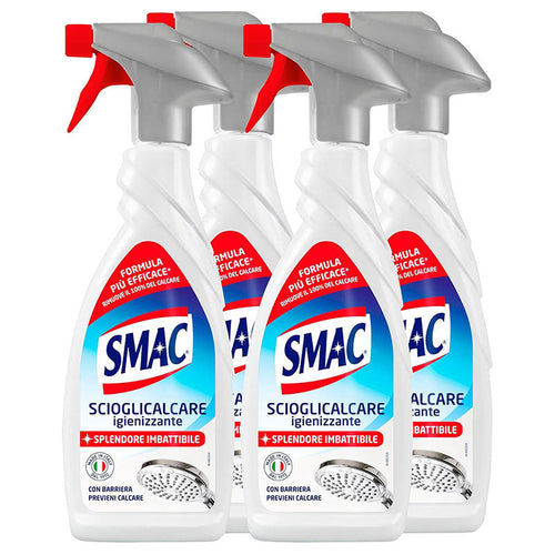 4 x Smac Express Scioglicalcare Igienizzante Anticalcare Bagno Profumato Spray