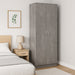 Mobile Armadio 2 Ante 71x38 H 182 cm 6 Ripiani Porta Scarpe Multiuso colore Cemento
