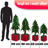 Albero di Natale Pieghevole 110 cm in Velluto Decoro Addobbo Vetrine Casa Negozi