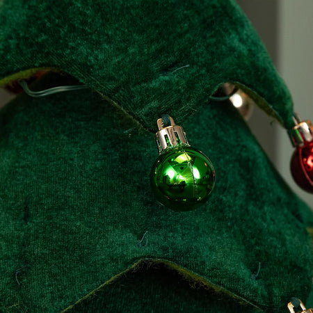 Albero di Natale Pieghevole 80 cm in Velluto Decoro Addobbo Vetrine Casa Negozi