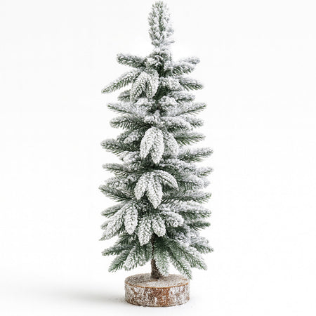 Albero di Natale Innevato 60cm con 44 Rami e Neve Effetto Realistico Base Tronco