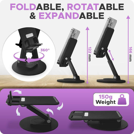 Supporto Da Tavolo Per Tablet Smartphone Universale Con Base E Snodo Regolabile