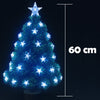 Albero di Natale 60 cm Stelle Led Bianco Freddo Base Tronco Alberello Natalizio