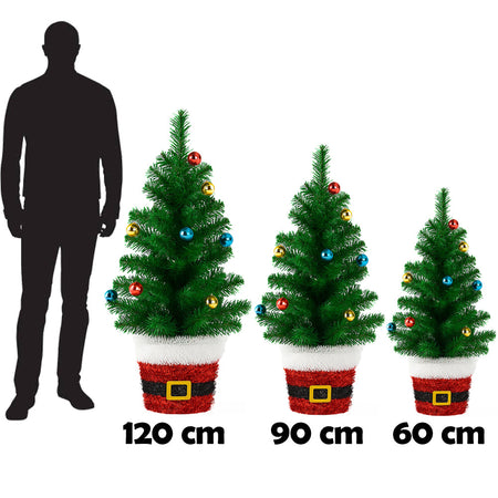 Albero di Natale in Filo 90 cm Palline Natalizie Alberello Natalizio Addobbato