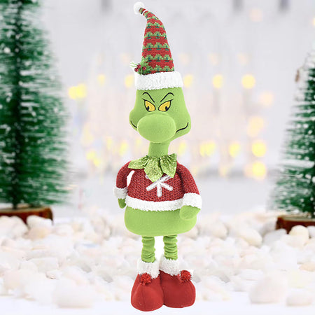 Pupazzo Elfo Verde Gambe Allungabili 61-89 cm Design Assortito Addobbi Natalizi