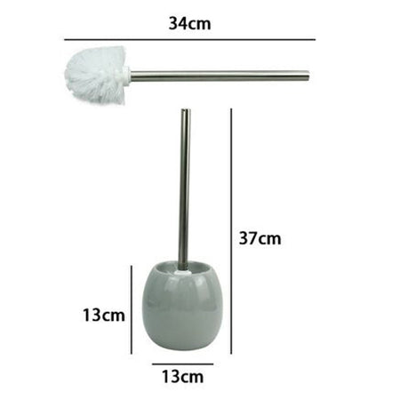 Portascopino In Ceramica Grigio Con Scopino Moderno Accessori Arredo Bagno 79255