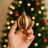 Box 16 Palline di Natale per Albero Sfere Natalizie Bianco Rosso e Verde da 8cm