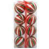 Box 8 Palline di Natale per Albero Sfere Natalizie Bianco Rosso e Verde da 10cm