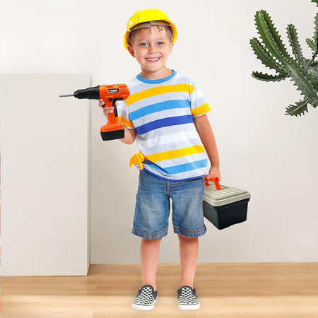 Cassetta 36 Attrezzi per Bambini con Trapano Elettrico Giocattolo Idea Regalo Educativa