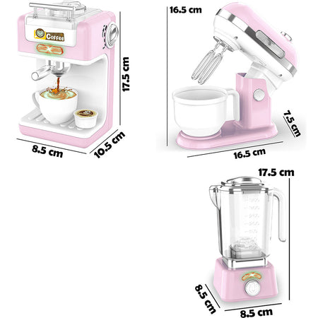 Elettrodomestici Cucina Giocattolo Rosa Planetaria Macchina Caffè Frullatore