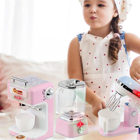 Elettrodomestici Cucina Giocattolo Rosa Planetaria Macchina Caffè Frullatore