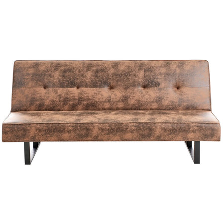 Divano letto 3 posti click clack modello Derby Pelle sintetica Marrone dorato