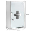 Armadietto Porta Medicinali Acciaio Inox e Vetro Satinato 49x25x12 cm con Chiave