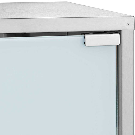 Armadietto Porta Medicinali Acciaio Inox e Vetro Satinato 49x25x12 cm con Chiave