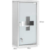 Armadietto Porta Medicinali Acciaio Inox e Vetro Satinato 50x30x18 cm con Chiave