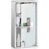 Armadietto Porta Medicinali Acciaio Inox e Vetro Satinato 50x30x18 cm con Chiave