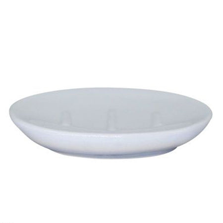 Piatto Piattino Porta Sapone Saponetta Bagno Ceramica Bianco Grigio Arredo 59916