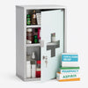 Armadietto Porta Medicinali Acciaio Inox e Vetro Satinato 49x25x12 cm con Chiave