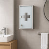 Armadietto Porta Medicinali Acciaio Inox e Vetro Satinato 49x25x12 cm con Chiave