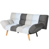 Divano Letto 2/3 Posti Click Clack in Tessuto con Braccioli Regolabili e Apertura Rapida Patchwork