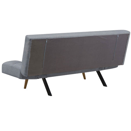 Divano Letto 2/3 Posti Click Clack in Tessuto con Braccioli Regolabili e Apertura Rapida Grigio
